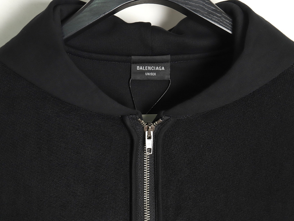 Balenciaga reverse embroidered double ring zipper hooded jacket