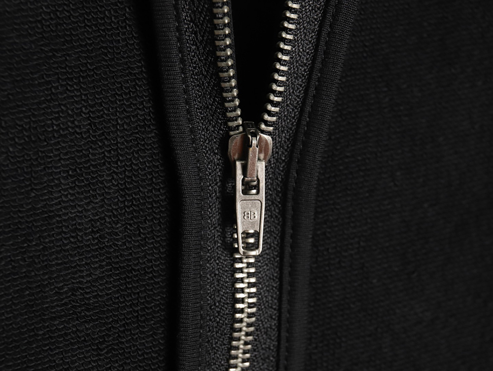 Balenciaga reverse embroidered double ring zipper hooded jacket