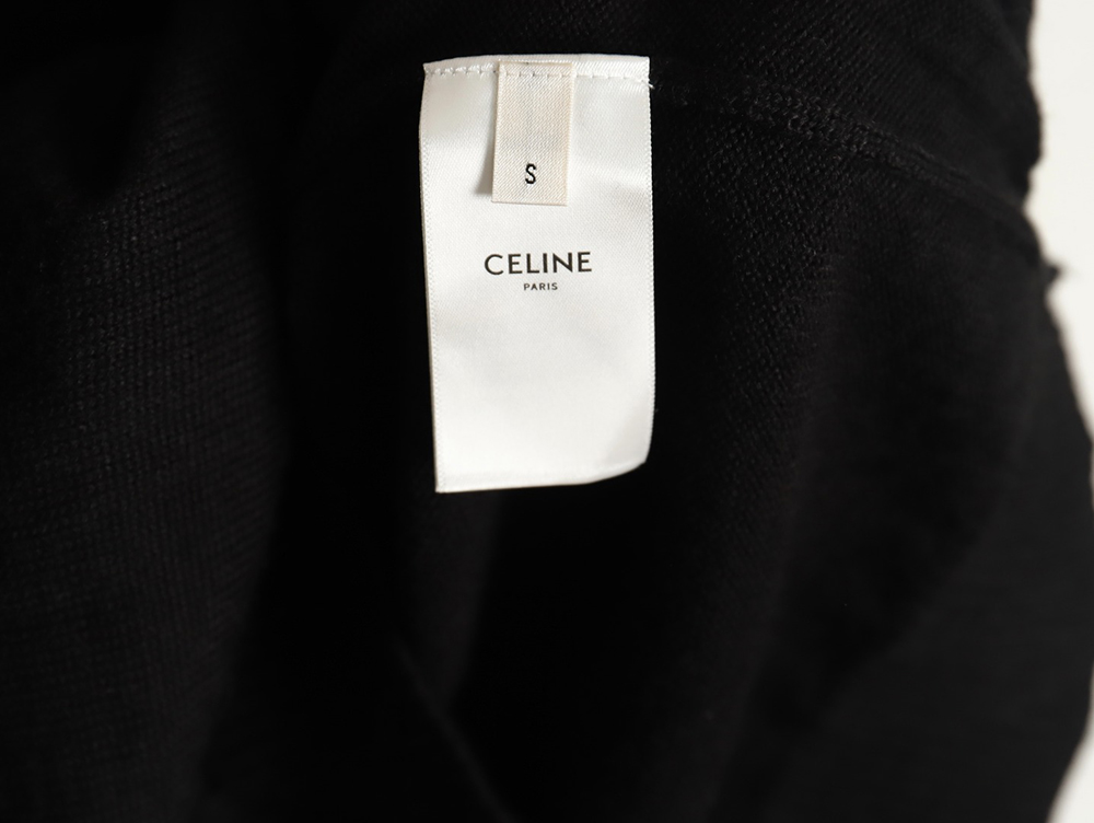 Celine small logo striped knitted cardigan