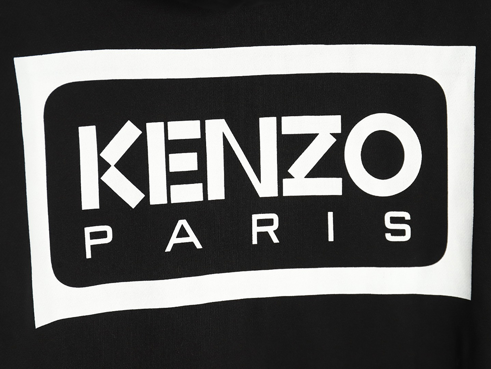 Kenzo black and white lettering zip-up hooded jacket