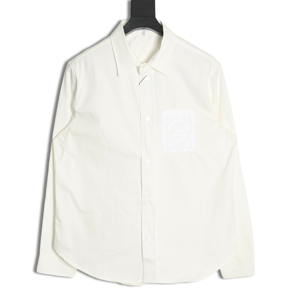 Loewe tricolor embroidered long-sleeved shirt