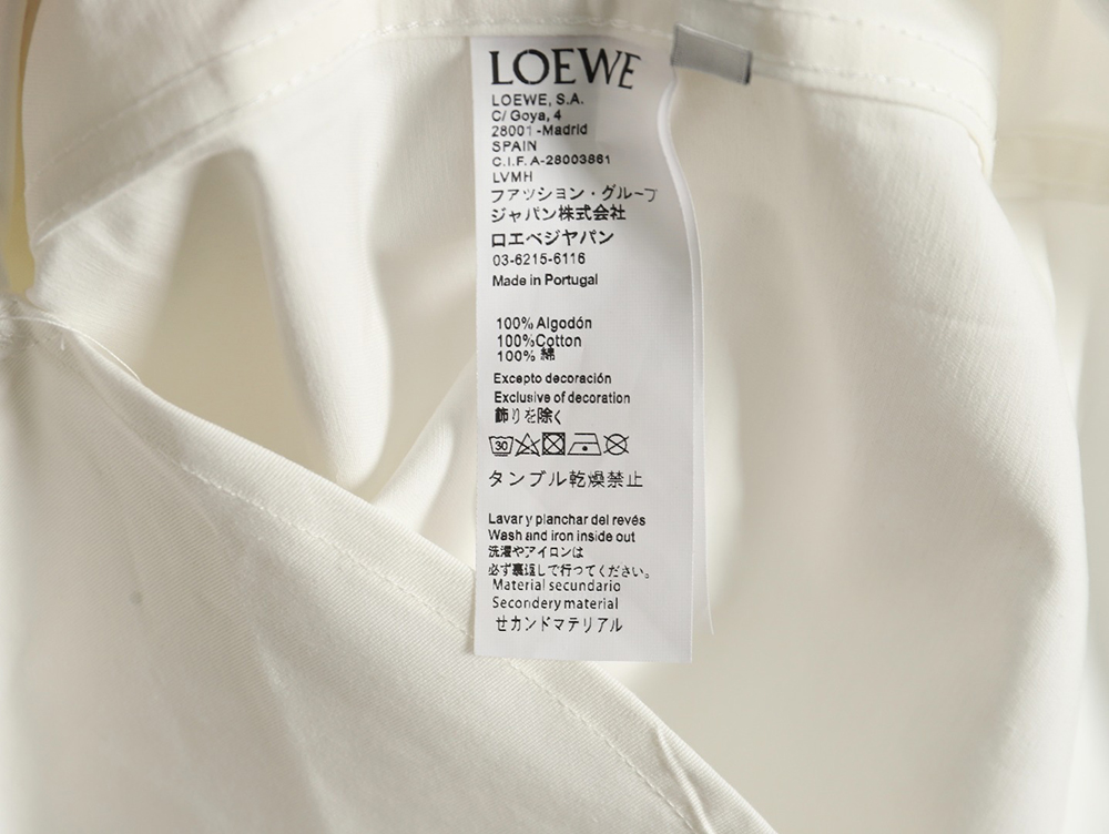 Loewe tricolor embroidered long-sleeved shirt