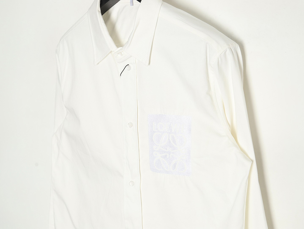 Loewe tricolor embroidered long-sleeved shirt