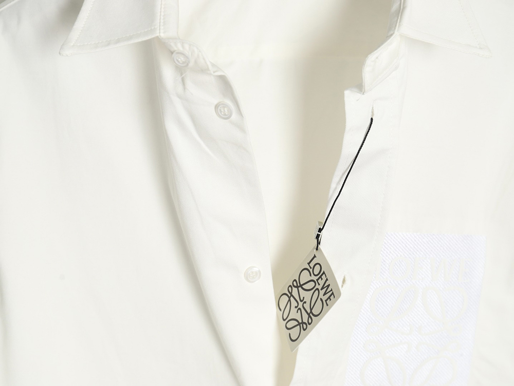 Loewe tricolor embroidered long-sleeved shirt