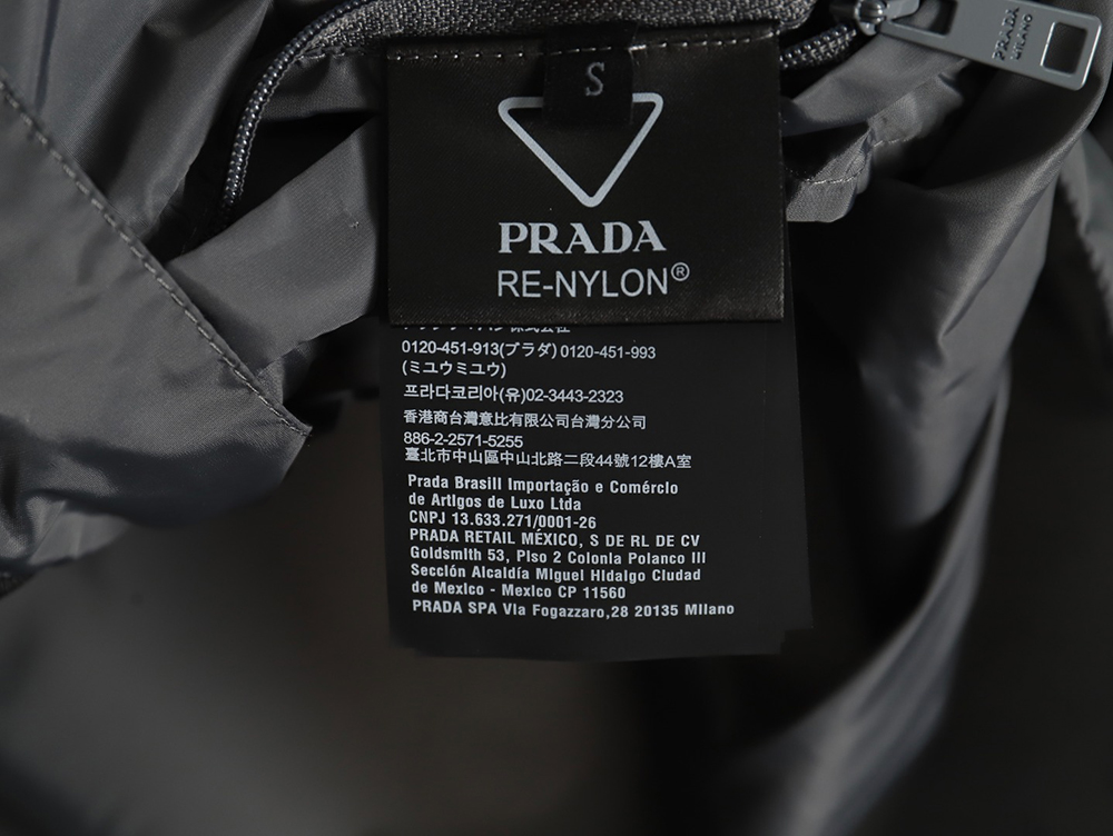 Prada black and grey patchwork hooded jacket