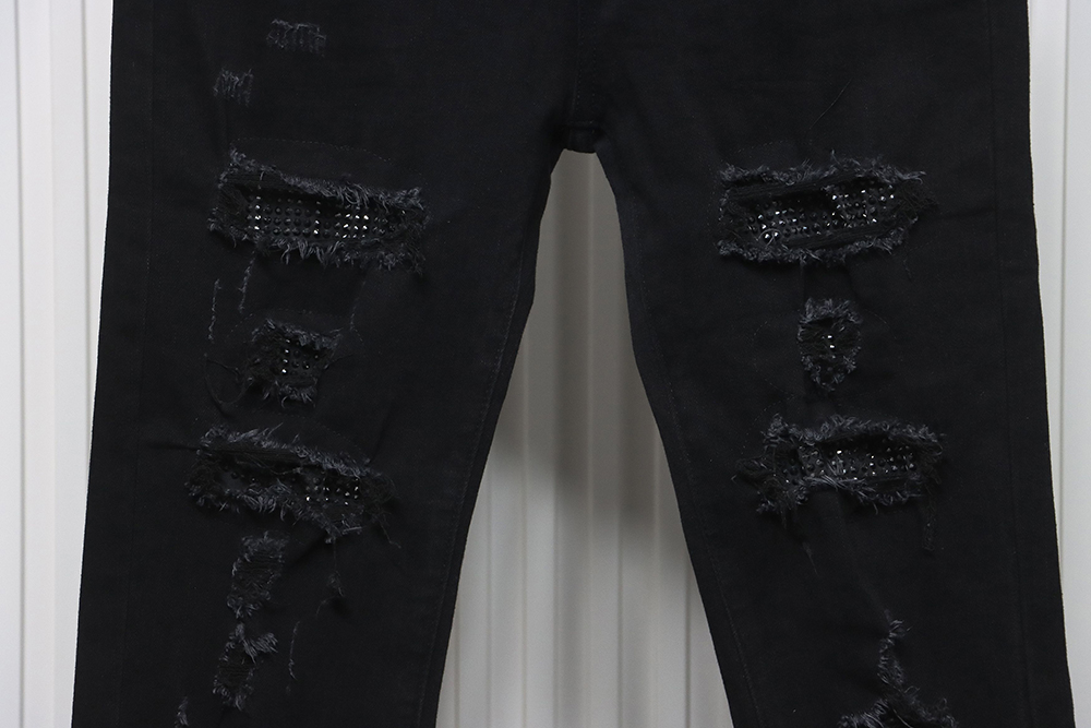 Amiri black ripped diamond high street jeans