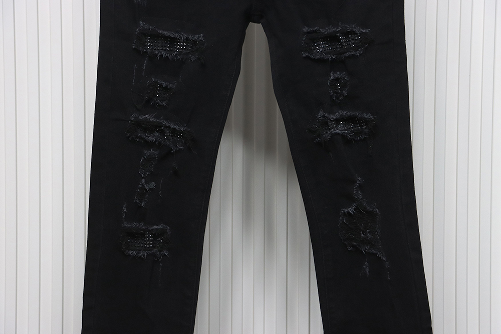 Amiri black ripped diamond high street jeans