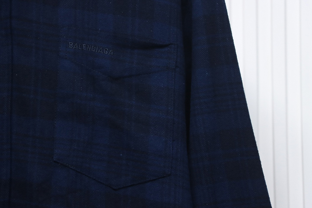 Balenciaga Flannel Check Hooded Jacket