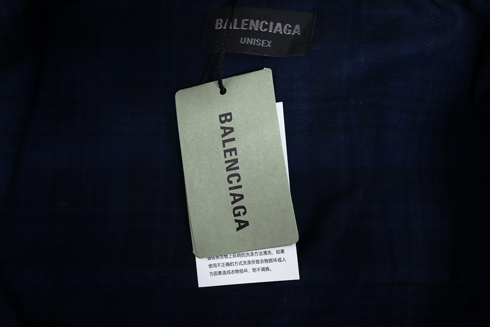 Balenciaga Flannel Check Hooded Jacket