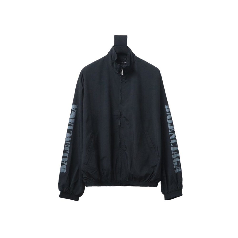 Balenciaga Blurred Lettering Print Track Jacket