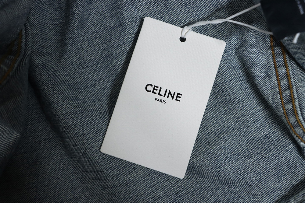 Celine patchwork hooded denim jacket