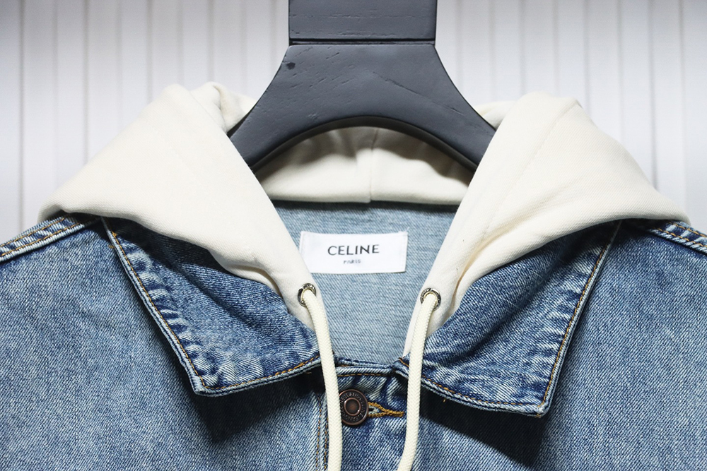 Celine patchwork hooded denim jacket