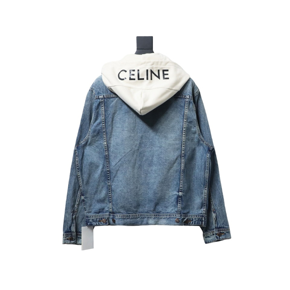 Celine patchwork hooded denim jacket