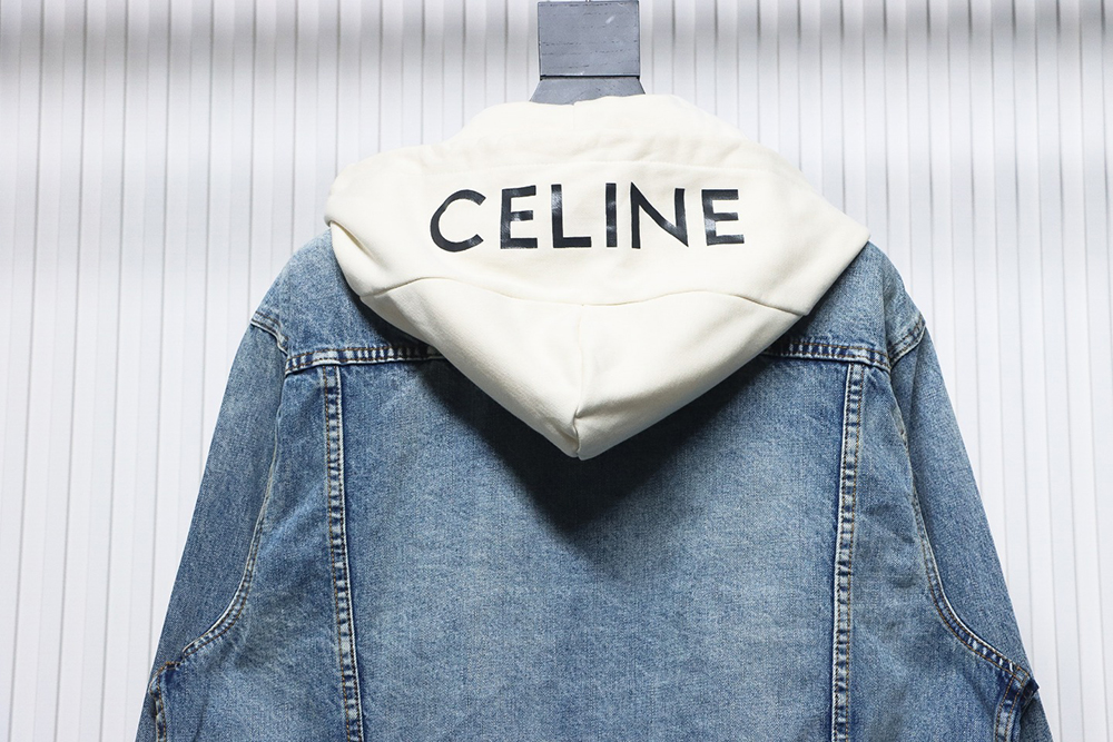 Celine patchwork hooded denim jacket