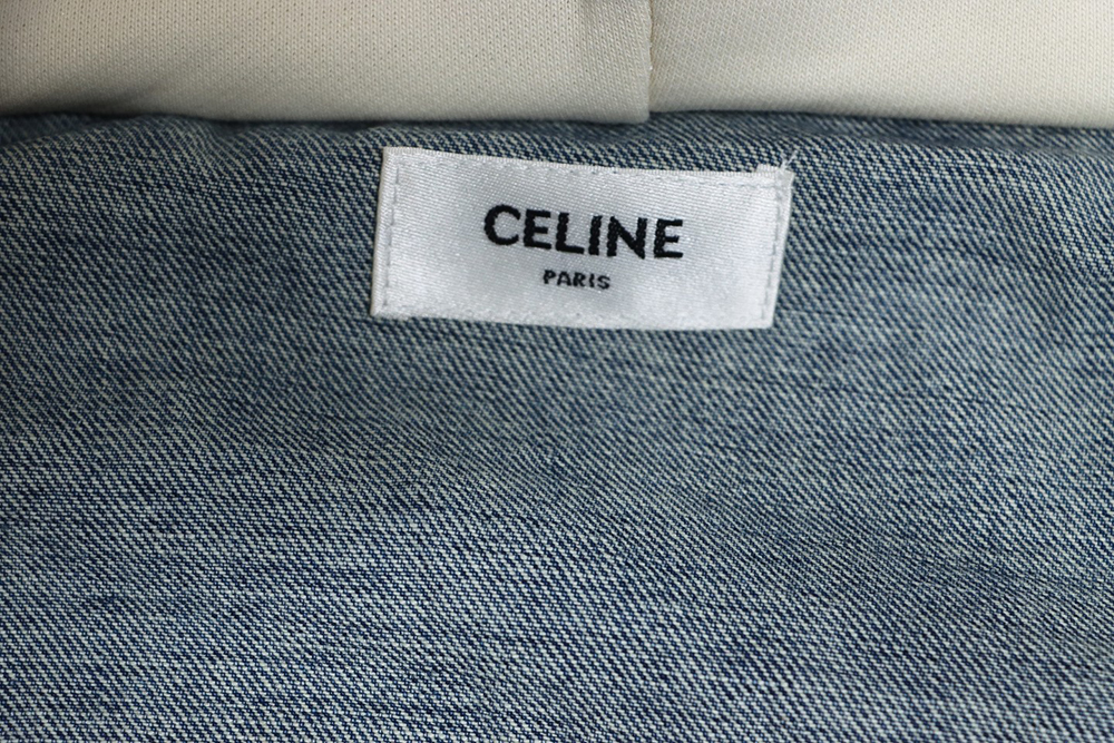 Celine patchwork hooded denim jacket