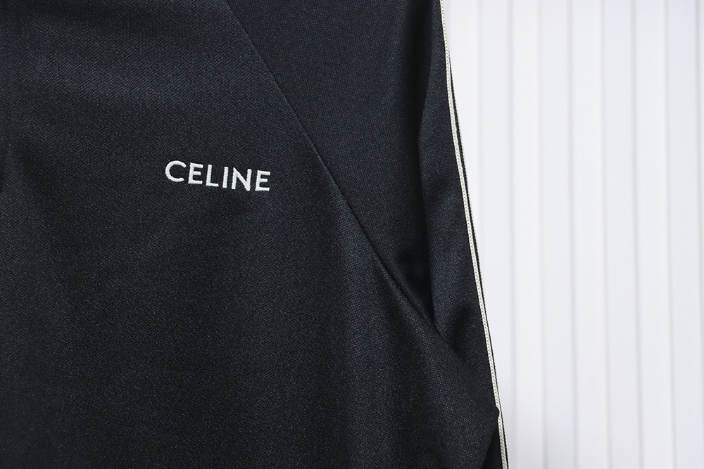 Celine lettering embroidered half-zip sweatshirt