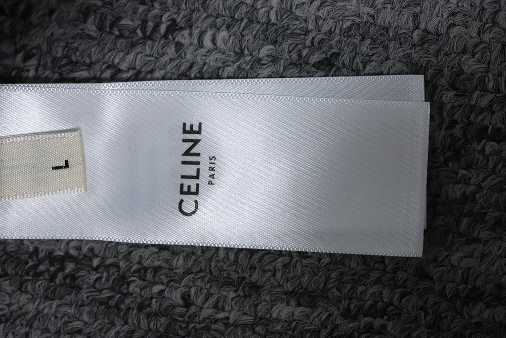 Celine lettering embroidered half-zip sweatshirt