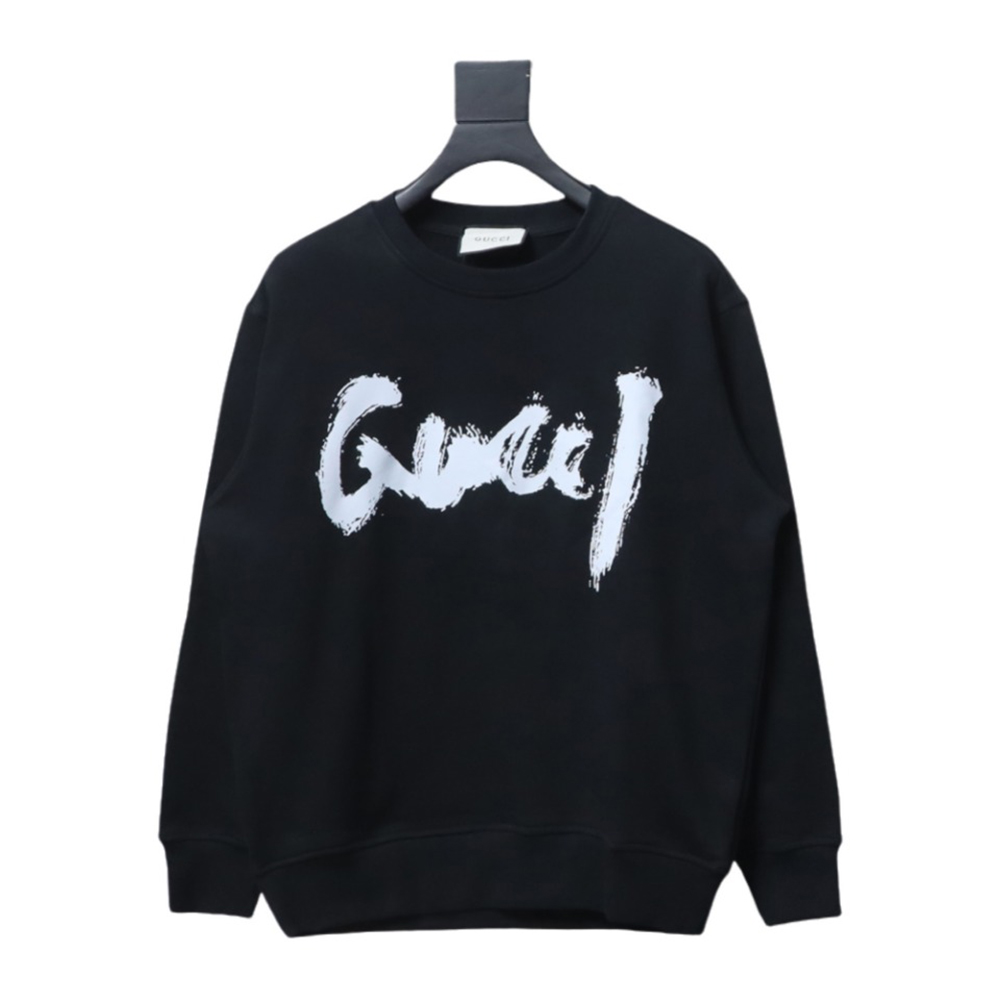 Gucci & Balenciaga Joint Graffiti Letters Printed Round Neck Sweatshirt