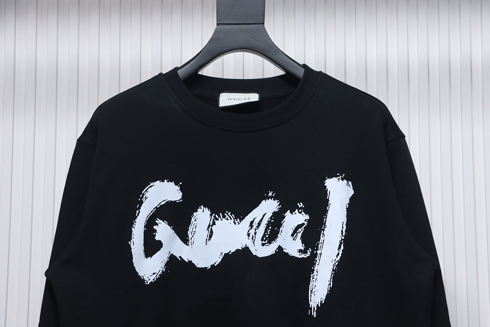 Gucci & Balenciaga Joint Graffiti Letters Printed Round Neck Sweatshirt