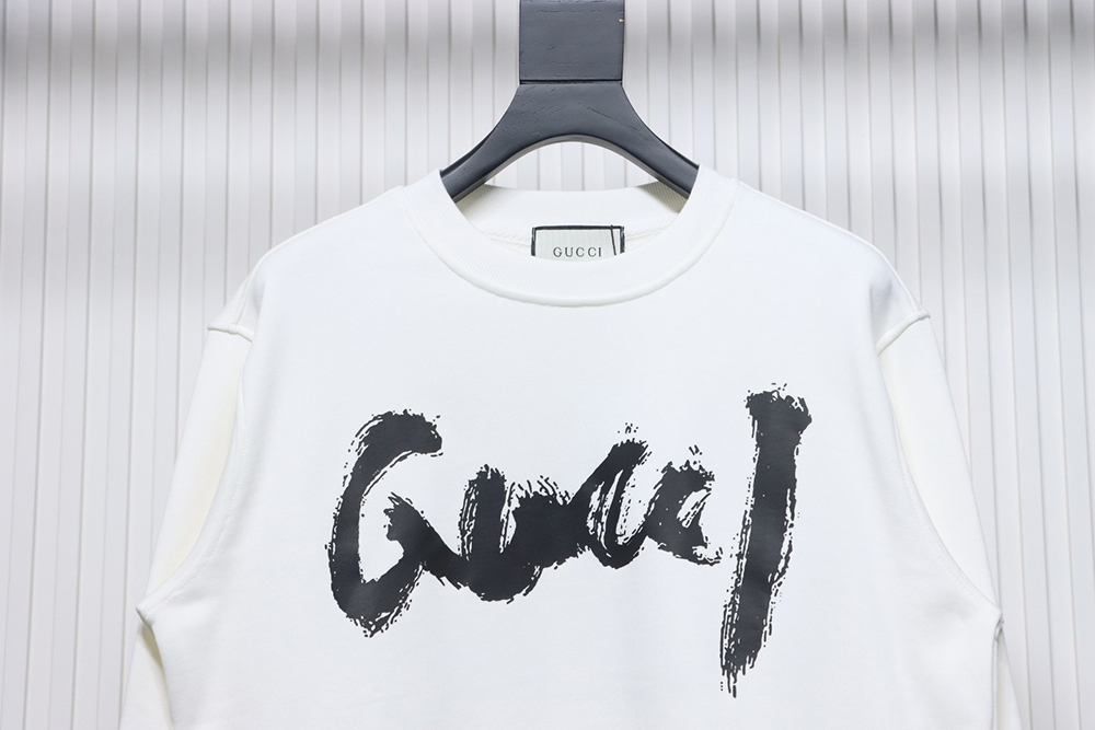 Gucci & Balenciaga Joint Graffiti Letters Printed Round Neck Sweatshirt