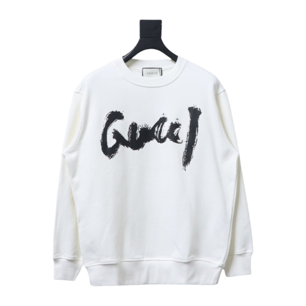 Gucci & Balenciaga Joint Graffiti Letters Printed Round Neck Sweatshirt