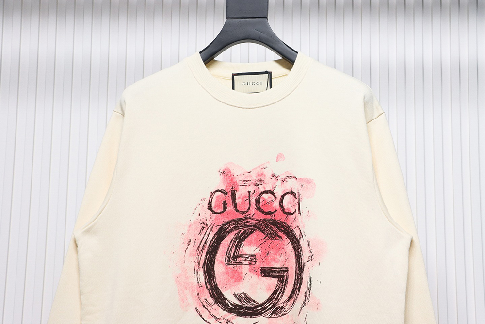 Gucci Ink Splash Double G Crew Neck Sweatshirt TSK1