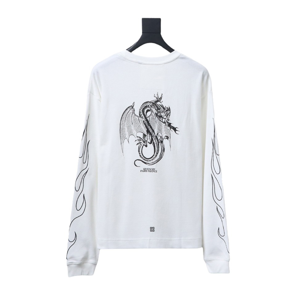 Givenchy Dragon Year Limited Edition Waffle Long Sleeve T-shirt TSK1