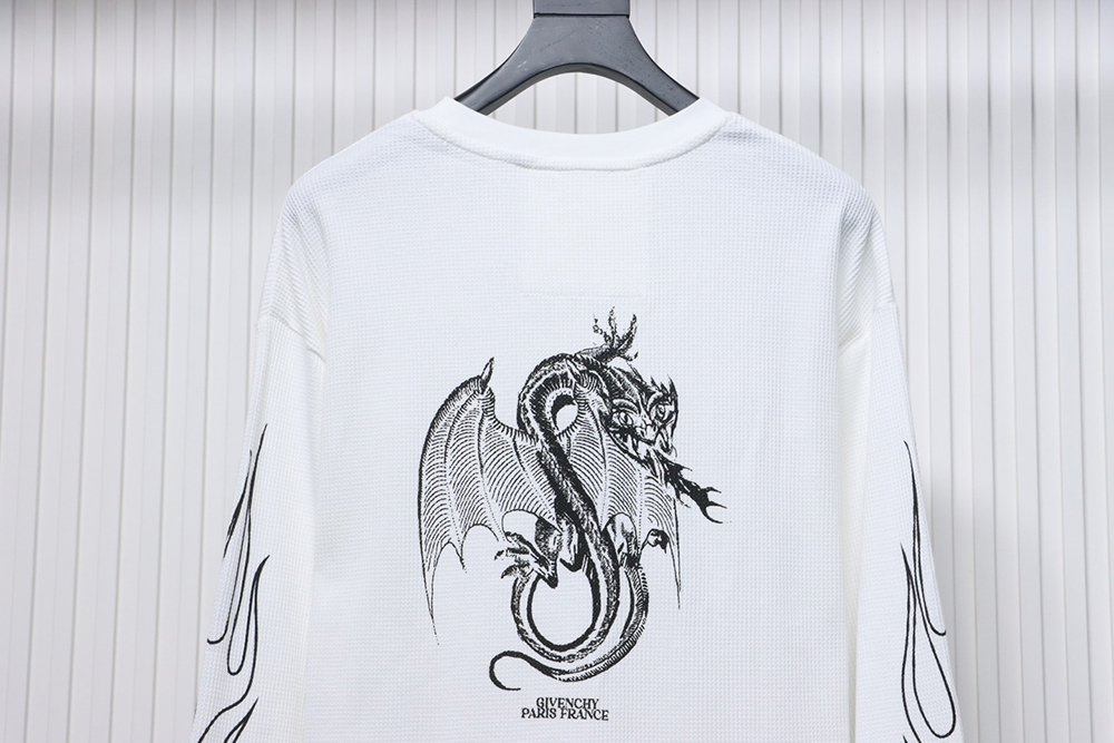 Givenchy Dragon Year Limited Edition Waffle Long Sleeve T-shirt TSK1