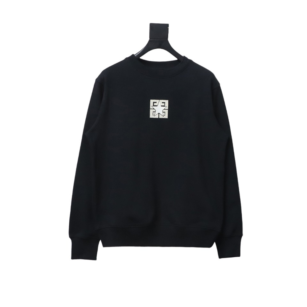 Givenchy five-pointed star double needle embroidery round neck sweatshirt