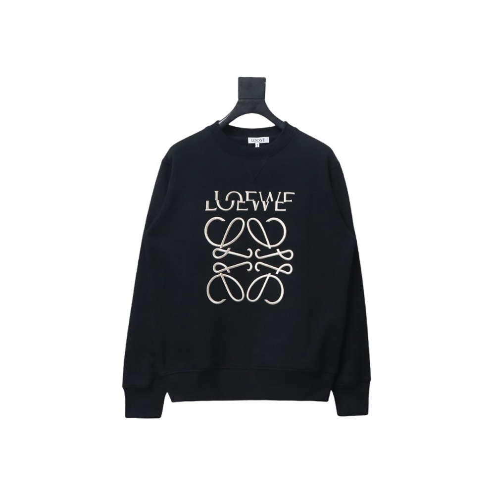 Loewe Displaced Logo 3D Embroidered Crew Neck Sweatshirt