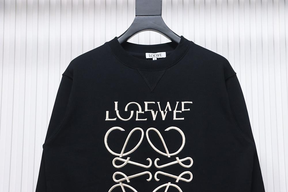 Loewe Displaced Logo 3D Embroidered Crew Neck Sweatshirt