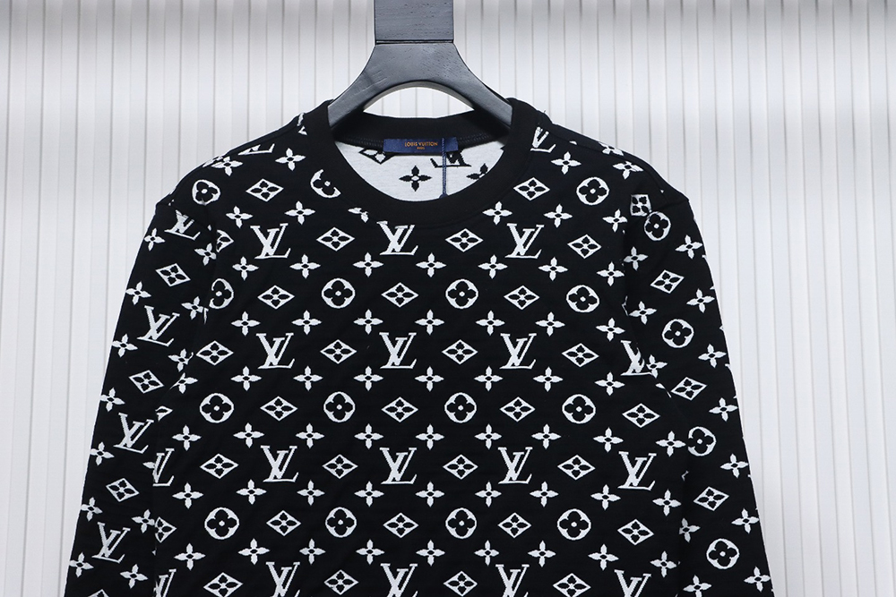 Louis Vuitton all over LOGO jacquard crew neck sweatshirt