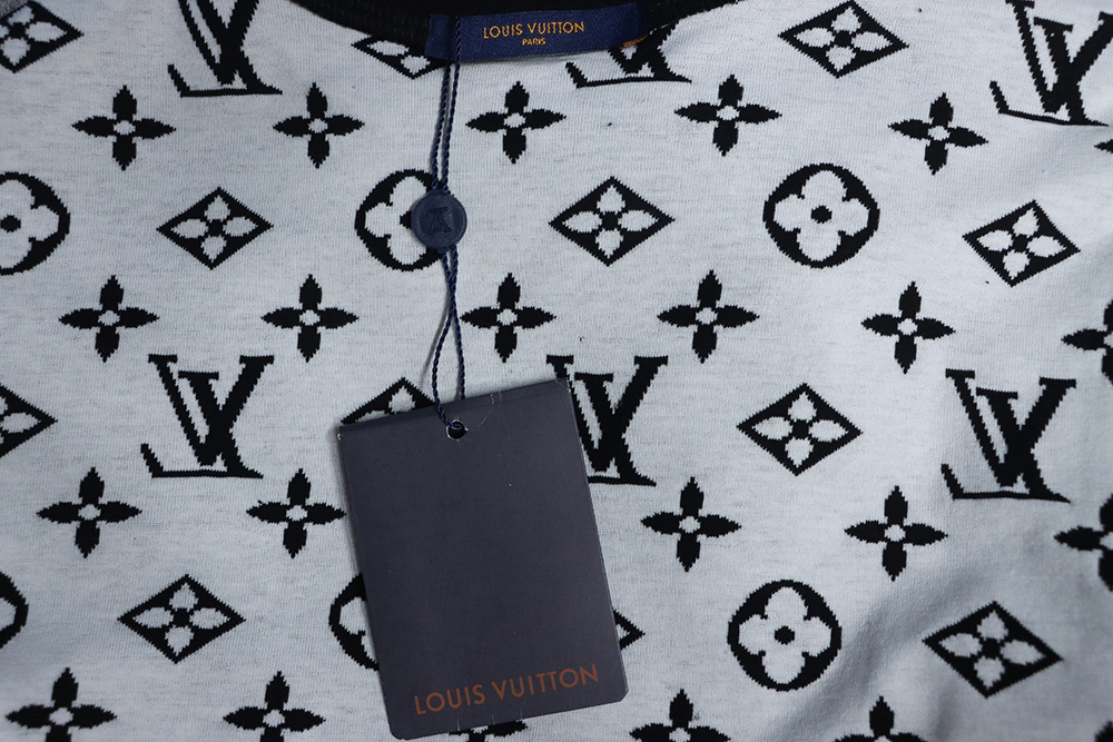 Louis Vuitton all over LOGO jacquard crew neck sweatshirt