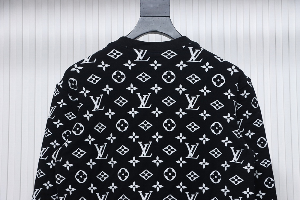 Louis Vuitton all over LOGO jacquard crew neck sweatshirt