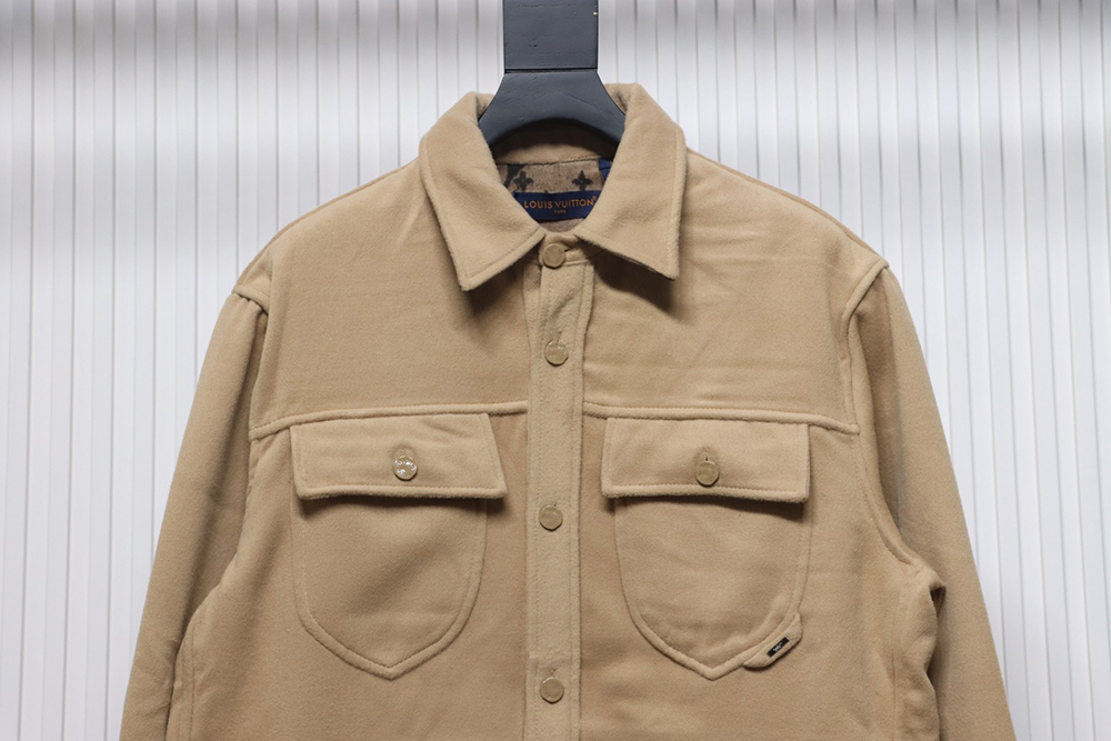 Louis Vuitton Double-faced cashmere khaki jacket