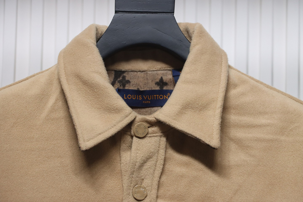 Louis Vuitton Double-faced cashmere khaki jacket