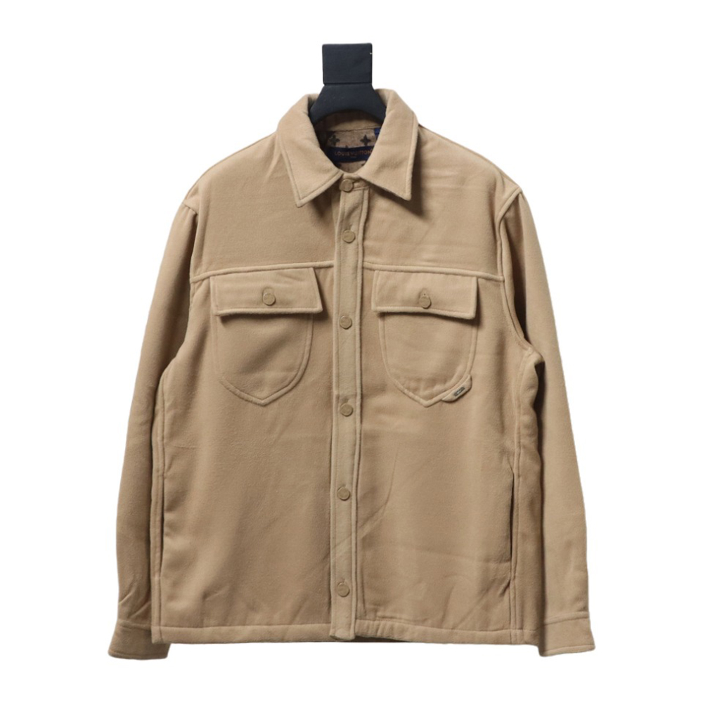 Louis Vuitton Double-faced cashmere khaki jacket