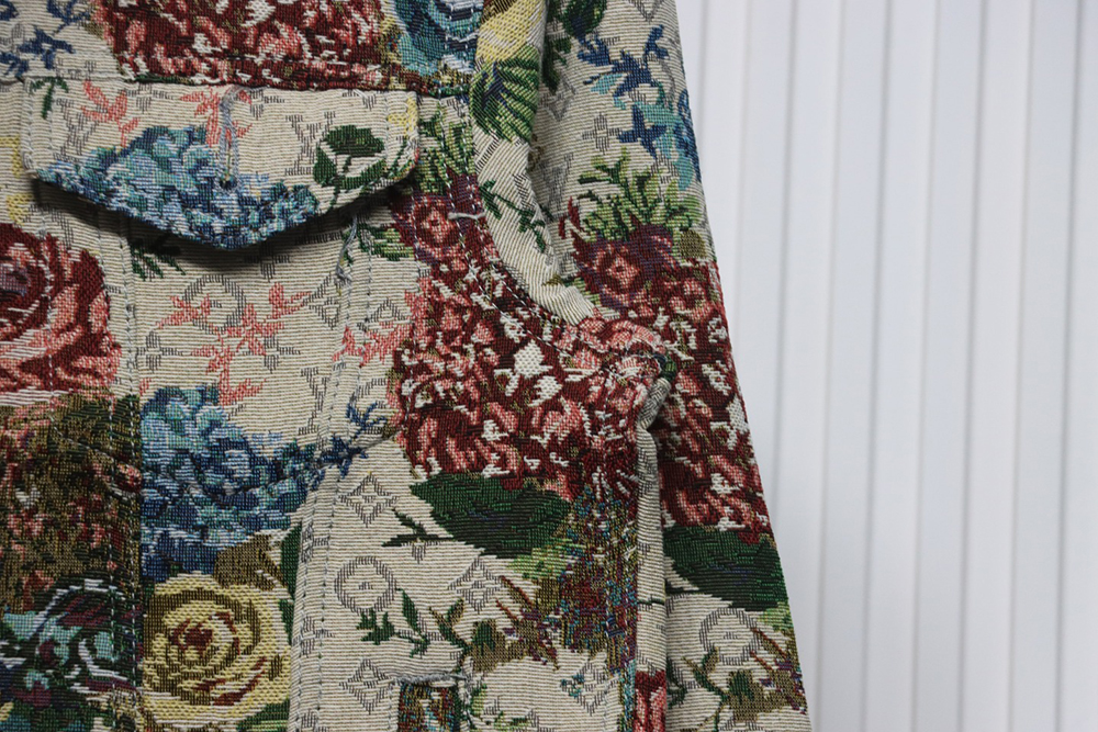 Louis Vuitton floral rose print denim jacket