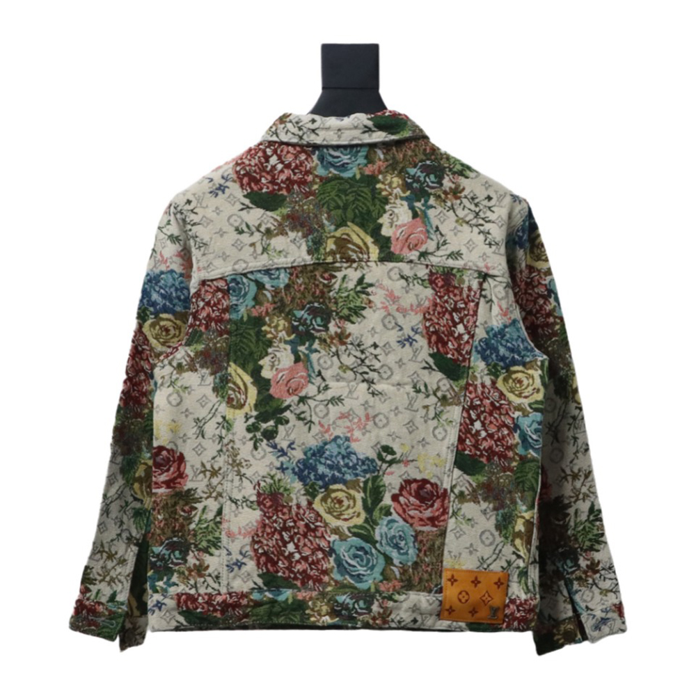 Louis Vuitton floral rose print denim jacket