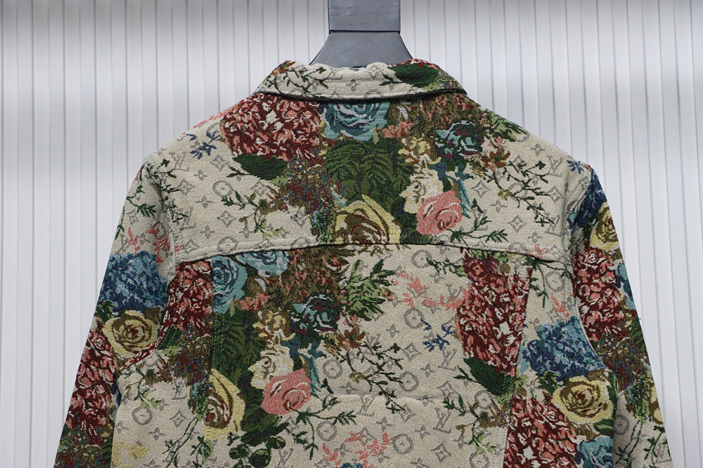 Louis Vuitton floral rose print denim jacket