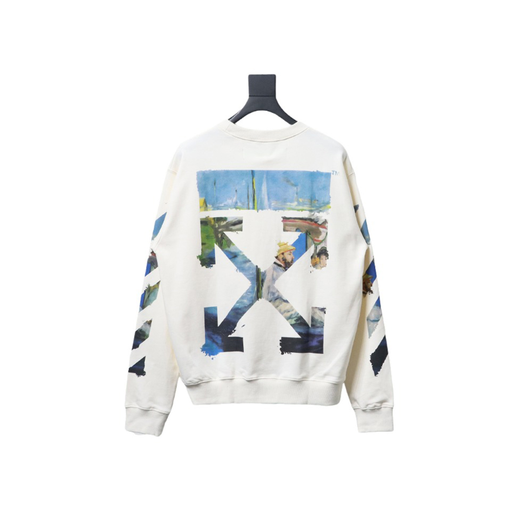 Off white oil painting print crew neck sweatshirt