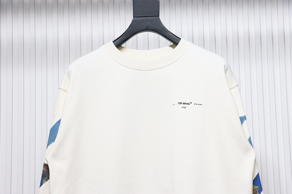 Off white oil painting print crew neck sweatshirt