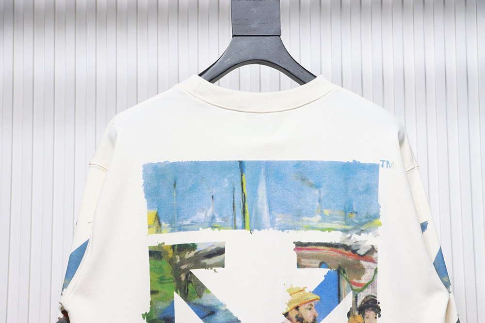 Off white oil painting print crew neck sweatshirt