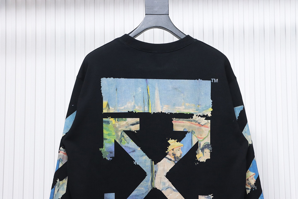 Off white oil painting print crew neck sweatshirt TSK1