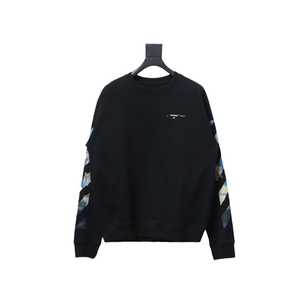 Off white oil painting print crew neck sweatshirt TSK1