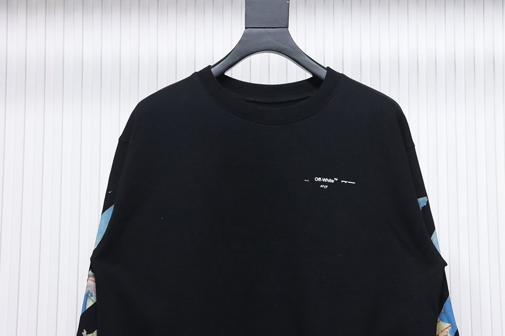 Off white oil painting print crew neck sweatshirt TSK1