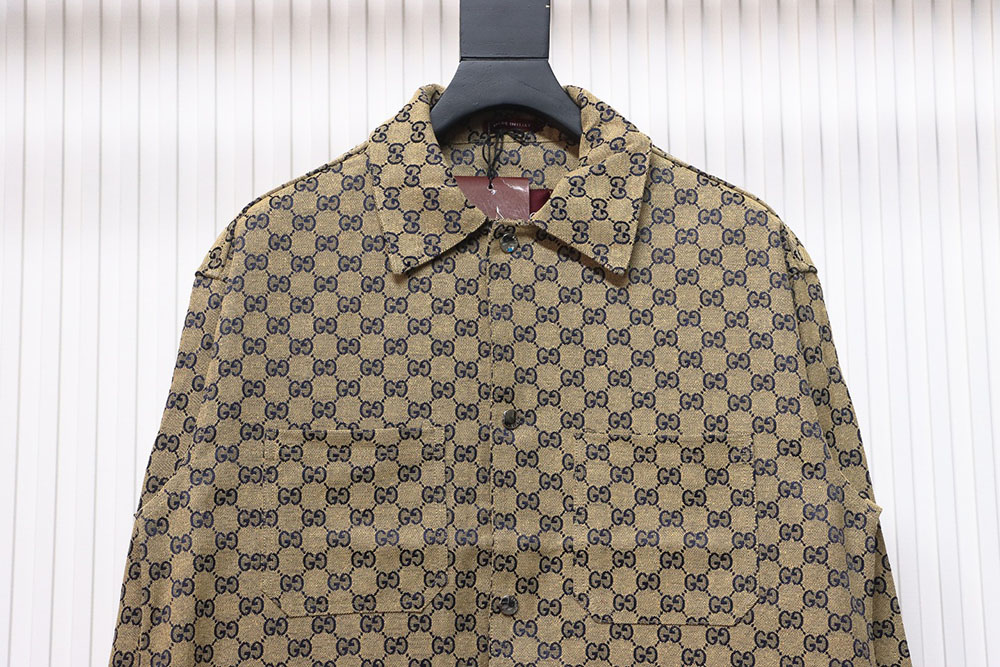 Gucci Double G all over print multi-pocket lapel jacket TSK1