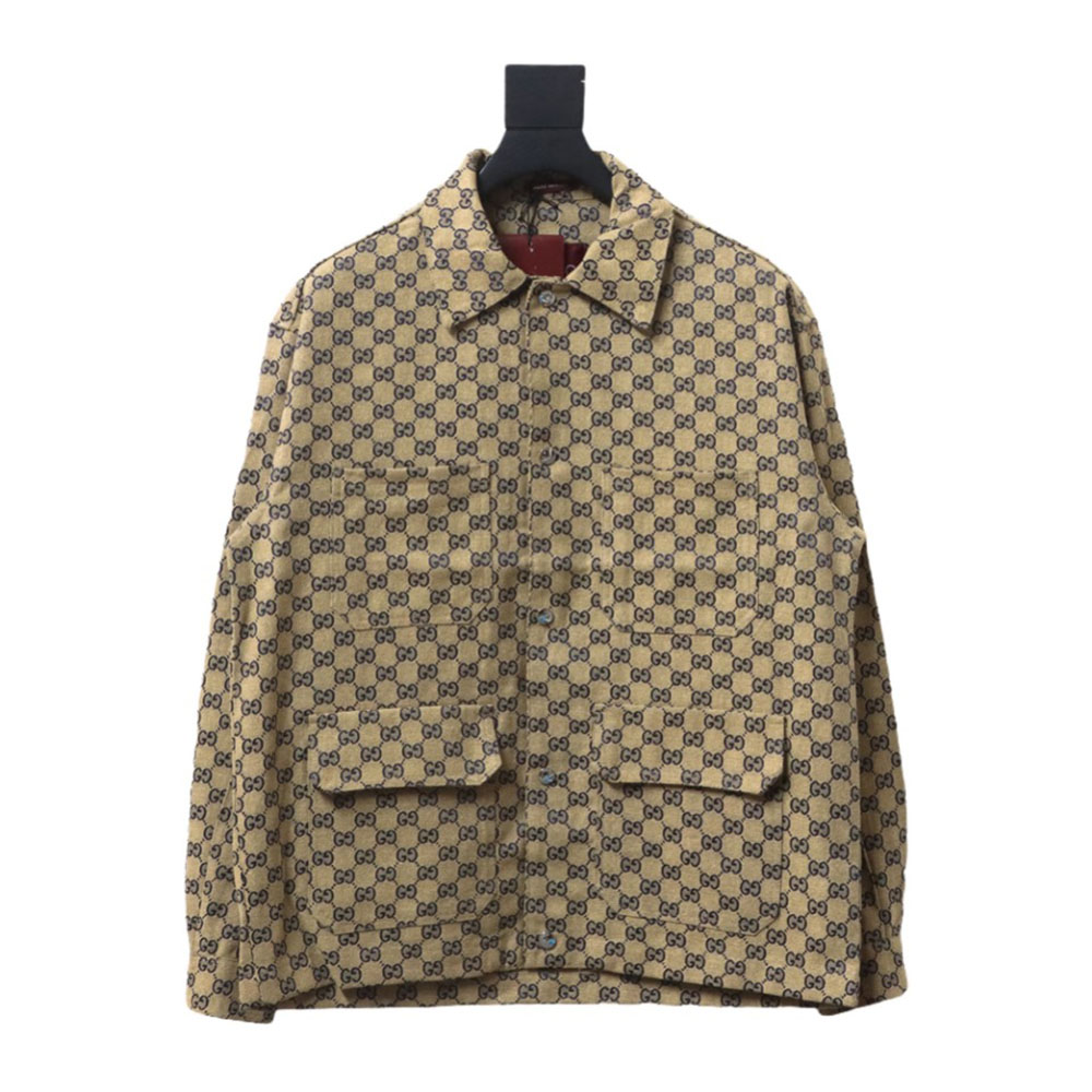 Gucci Double G all over print multi-pocket lapel jacket TSK1