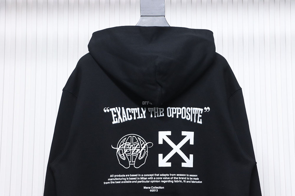 off-white blue embroidered hooded sweatshirt letter hoodie