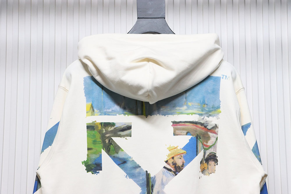Off-white painting print zip-up hoodie